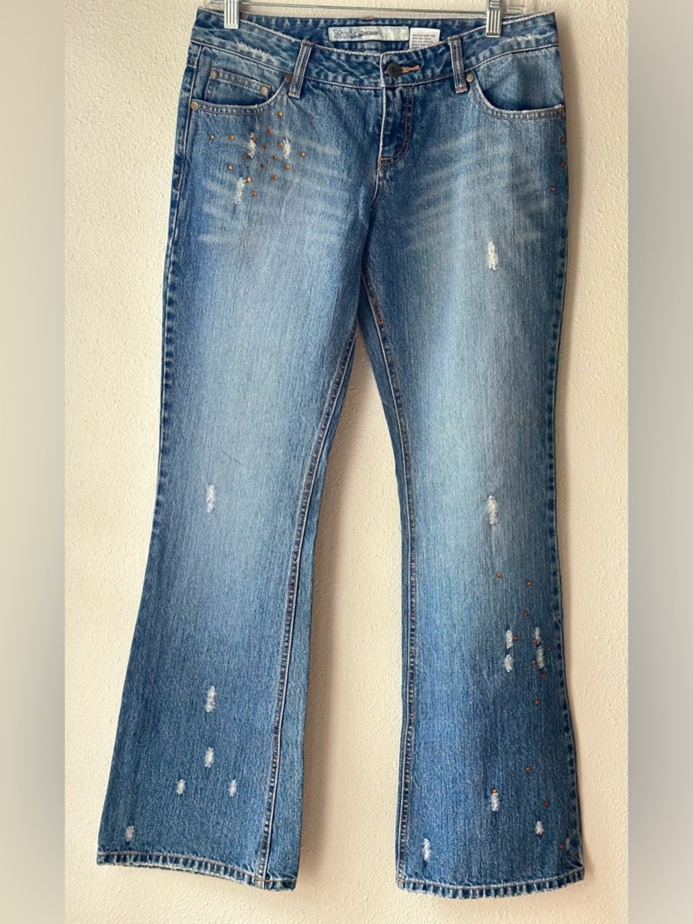 Mudd Y2K Women's Flare Jeans in Medium Blue Denim